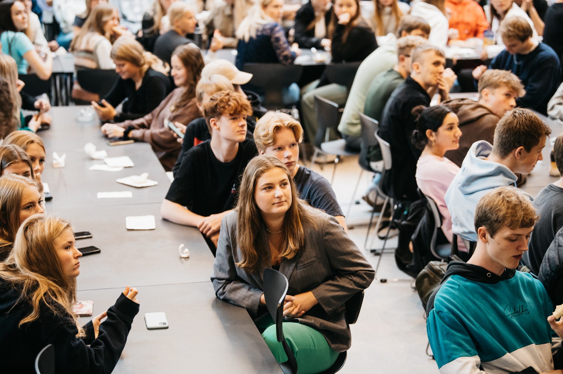 Elever til morgensamling